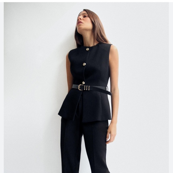 Zara NWT long belted vest 9300/525 - Picture 6 of 7